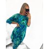 Šaty letní krátký rukáv dámské nadrozměr (XL/2XL/3XL ONE SIZE) POLSKÁ MÓDA PMLT22JAJKODUOD/DU (Velikost 2XL/3XL, Barva modrá)