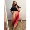 Šaty dlouhé maxi dlouhé krátký rukáv dámské nadrozměr (2XL/3XL/4XL ONE SIZE) ITALSKÁ MÓDA IMD23020E/DU