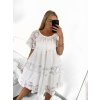 Šaty letní krajkové carmen dámské (S/M/L/XL ONE SIZE) ITALSKÁ MÓDA IM423122/DR (Velikost L/XL, Barva bílá)