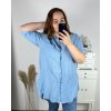 Košile prodloužená dlouhý rukáv dámské nadrozměr (XL/2XL/3XL ONE SIZE) ITALSKá MóDA IM323GESHA/DU (Velikost XL/2XL, Barva bílá)