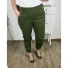 Kalhoty strečové dámské nadrozměr (2XL/3XL ONE SIZE) ITALSKá MóDA IM424127/DR (Velikost 2XL/3XL, Barva béžová)