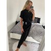 Souprava oversize kalhoty a tričko s dlouhým rukávem  dámská nadrozměr (M/L/XL ONE SIZE) ITALSKÁ MÓDA IMC24KIKA/DR (Velikost L/XL, Barva Černá)