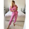 Souprava oversize kalhoty a tričko s dlouhým rukávem  dámská nadrozměr (M/L/XL ONE SIZE) ITALSKÁ MÓDA IMC24KIKA/DR (Velikost L/XL, Barva Černá)
