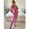Souprava oversize kalhoty a tričko s dlouhým rukávem  dámská nadrozměr (M/L/XL ONE SIZE) ITALSKÁ MÓDA IMC24KIKA/DR (Velikost L/XL, Barva Černá)