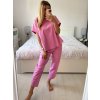 Souprava oversize kalhoty a tričko s dlouhým rukávem  dámská nadrozměr (M/L/XL ONE SIZE) ITALSKÁ MÓDA IMC24KIKA/DR (Velikost L/XL, Barva Černá)