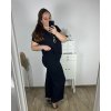 Souprava s řetízkem oversize kalhoty a tričko s krátkým rukávem  dámská nadrozměr (M/L/XL ONE SIZE) ITALSKÁ MÓDA IMC24KLAIDA/DR (Velikost L/XL, Barva Černá)