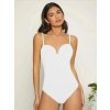Body elegantní na ramínka dámské (S/M ONE SIZE) ITALSKÁ MÓDA IMM24M0011/DU (Velikost S/M/L, Barva bílá)
