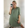 Tunika prodloužená košilová dlouhý rukáv mušelín dámské nadrozměr (XL/2XL ONE SIZE) ITALSKÁ MÓDA IMC24008/DR (Velikost XL/2XL, Barva bílá)