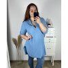 Tunika prodloužená košilová dlouhý rukáv mušelín dámské nadrozměr (XL/2XL ONE SIZE) ITALSKÁ MÓDA IMC24008/DR