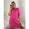 Tunika prodloužená košilová dlouhý rukáv mušelín dámské nadrozměr (XL/2XL ONE SIZE) ITALSKÁ MÓDA IMC24008/DR (Velikost XL/2XL, Barva bílá)