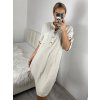 Tunika prodloužená košilová dlouhý rukáv mušelín dámské nadrozměr (XL/2XL ONE SIZE) ITALSKÁ MÓDA IMC24008/DR (Velikost XL/2XL, Barva bílá)