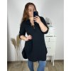 Tunika prodloužená košilová dlouhý rukáv mušelín dámské nadrozměr (XL/2XL ONE SIZE) ITALSKÁ MÓDA IMC24008/DR