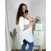 Tunika prodloužená košilová dlouhý rukáv mušelín dámské nadrozměr (XL/2XL ONE SIZE) ITALSKÁ MÓDA IMC24008/DR (Velikost XL/2XL, Barva bílá)
