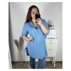 Tunika prodloužená košilová dlouhý rukáv mušelín dámské nadrozměr (XL/2XL ONE SIZE) ITALSKÁ MÓDA IMC24008/DR (Velikost XL/2XL, Barva bílá)