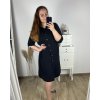 Šaty košilové dlouhý rukáv dámské nadrozměr (2XL/3XL ONE SIZE) ITALSKÁ MÓDA IMC240051/DR (Velikost 2XL/3XL, Barva Černá)