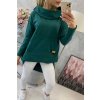 Mikina prodloužená dlouhý rukáv s kapucí dámská (S/M ONE SIZE) ITALSKÁ MÓDA KSI-9116/D