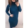 Šaty úpletové s rolákem dlouhý rukáv dámské (XL/2XL ONE SIZE) ITALSKÁ MÓDA IM4212748/DR