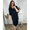 Šaty košilové dlouhý rukáv dámské nadrozměr (XL/2XL/3XL ONE SIZE) ITALSKÁ MÓDA IMC24OLGA/DR (Velikost XL/2XL, Barva Černá)