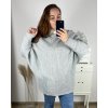 Svetr prodloužený netopýří dlouhý rukáv dámský nadrozměr  (3XL/4XL/5XL ONE SIZE) ITALSKá MODA IMC22747/DR (Velikost 4XL/5XL, Barva béžová)