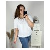 Tunika krátký rukáv dámská nadrozměr (M-3XL POLSKÁ MODA PME24LILIE/DR (Velikost M, Barva bílá)