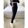 Kalhoty dlouhé s páskem dámské (S-XL) ITALSKÁ MÓDA DDS24A316N/DUR (Velikost L, Barva Černá)