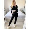 Kalhoty dlouhé s páskem dámské (S-XL) ITALSKÁ MÓDA DDS24A316N/DUR (Velikost L, Barva Černá)
