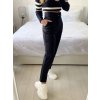 Kalhoty dlouhé s páskem dámské (S-XL) ITALSKÁ MÓDA DDS24A316N/DUR (Velikost L, Barva Černá)