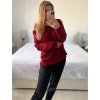 Halenka třpytivá dlouhý rukáv dámská (S/M ONE SIZE) ITALSKÁ MÓDA IMM23M6203/DU (Velikost S/M/L, Barva červená)