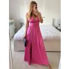 Šaty dlouhé společenské na ramínka dámské (S/M ONE SIZE) ITALSKÁ MÓDA IMPSH245192/DU (Velikost S/M/L, Barva béžová)