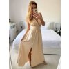 Šaty dlouhé společenské na ramínka dámské (S/M ONE SIZE) ITALSKÁ MÓDA IMPSH245192/DU (Velikost S/M/L, Barva béžová)