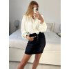 Košile elegantní dlouhý rukáv dámská (M/L ONE SIZE) ITALSKá MODA IM724004/DUR (Velikost M/L, Barva bílá)