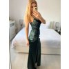 Šaty dlouhé společenské na ramínka dámské (S/M ONE SIZE) ITALSKÁ MÓDA IMPSH246455/DU (Velikost S/M/L, Barva béžová)