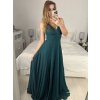 Šaty dlouhé společenské na ramínka dámské (S/M ONE SIZE) ITALSKÁ MÓDA IMPSH2450052/DU (Velikost S/M/L, Barva zelená smaragdová)