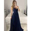 Šaty dlouhé společenské na ramínka dámské (S/M ONE SIZE) ITALSKÁ MÓDA IMPSH24F8001/DU (Velikost S/M/L, Barva tmavě modrá)