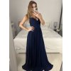Šaty dlouhé společenské na ramínka dámské (S/M ONE SIZE) ITALSKÁ MÓDA IMPSH24F8001/DU (Velikost S/M/L, Barva tmavě modrá)
