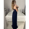 Šaty dlouhé společenské na ramínka dámské (S/M ONE SIZE) ITALSKÁ MÓDA IMPSH24F8001/DU (Velikost S/M/L, Barva tmavě modrá)
