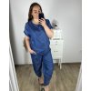 Souprava tunika a kalhoty dámská nadrozměr (XL/2XL ONE SIZE) ITALSKÁ MÓDA IMWQ24078/DUR (Velikost XL/2XL, Barva tmavě modrá)