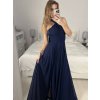 Šaty dlouhé společenské bez rukávu dámské (S/M ONE SIZE) ITALSKÁ MÓDA IMPSH2450106/DU (Velikost S/M/L, Barva tmavě modrá)