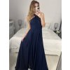 Šaty dlouhé společenské bez rukávu dámské (S/M ONE SIZE) ITALSKÁ MÓDA IMPSH2450106/DU (Velikost S/M/L, Barva tmavě modrá)