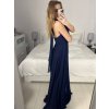 Šaty dlouhé společenské bez rukávu dámské (S/M ONE SIZE) ITALSKÁ MÓDA IMPSH2450106/DU (Velikost S/M/L, Barva tmavě modrá)
