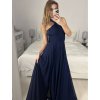 Šaty dlouhé společenské bez rukávu dámské (S/M ONE SIZE) ITALSKÁ MÓDA IMPSH2450106/DU (Velikost S/M/L, Barva tmavě modrá)