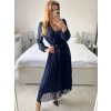 Šaty elegantní dlouhé šifonové dlouhý rukáv dámské (S/M ONE SIZE) ITALSKÁ MÓDA IM424LEONA/DUR (Velikost S/M/L, Barva Černá)