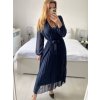 Šaty elegantní dlouhé šifonové dlouhý rukáv dámské (S/M ONE SIZE) ITALSKÁ MÓDA IM424LEONA/DUR (Velikost S/M/L, Barva Černá)
