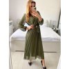 Šaty elegantní dlouhé šifonové dlouhý rukáv dámské (S/M ONE SIZE) ITALSKÁ MÓDA IM424LEONA/DUR (Velikost S/M/L, Barva Černá)