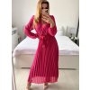 Šaty elegantní dlouhé šifonové dlouhý rukáv dámské (S/M ONE SIZE) ITALSKÁ MÓDA IM424LEONA/DUR (Velikost S/M/L, Barva Černá)