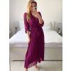 Šaty elegantní dlouhé šifonové dlouhý rukáv dámské (S/M ONE SIZE) ITALSKÁ MÓDA IM424LEONA/DUR (Velikost S/M/L, Barva Černá)