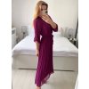 Šaty elegantní dlouhé šifonové dlouhý rukáv dámské (S/M ONE SIZE) ITALSKÁ MÓDA IM424LEONA/DUR (Velikost S/M/L, Barva Černá)
