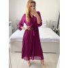 Šaty elegantní dlouhé šifonové dlouhý rukáv dámské (S/M ONE SIZE) ITALSKÁ MÓDA IM424LEONA/DUR (Velikost S/M/L, Barva Černá)
