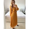 Šaty elegantní dlouhé šifonové dlouhý rukáv dámské (S/M ONE SIZE) ITALSKÁ MÓDA IM424LEONA/DUR (Velikost S/M/L, Barva Černá)