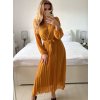 Šaty elegantní dlouhé šifonové dlouhý rukáv dámské (S/M ONE SIZE) ITALSKÁ MÓDA IM424LEONA/DUR (Velikost S/M/L, Barva Černá)